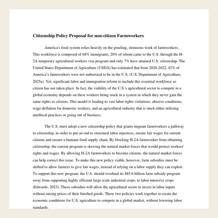 First page of the essay
